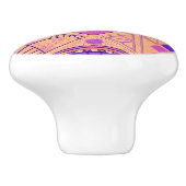 Levendige geometrische art deco keramische knop (Zijkant)