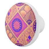 Levendige geometrische art deco keramische knop (Rechts)