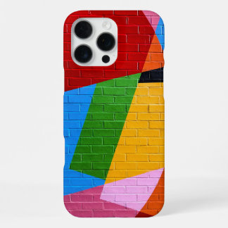Levendige Geometrische Bakstenen Muur Hoesje iPhone 16 Pro Max Hoesje