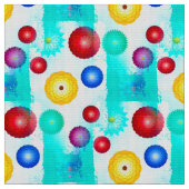 Levendige geometrische bloemen Abstracte stof (Close Up)