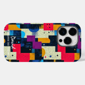 Levendige geometrische blokken met aangepast beric Case-Mate iPhone case (Achterkant (horizontaal))
