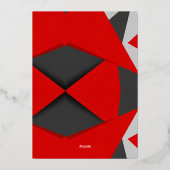 Levendige geometrische burst folie uitnodiging (Achterkant)