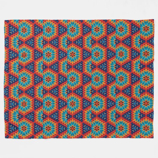 Levendige geometrische caleidoscoop fleece deken (Voorkant (Horizontaal))