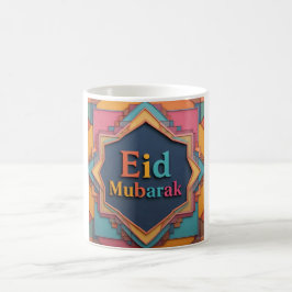 Levendige geometrische Eid Mubarak Koffiemok