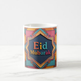 Levendige geometrische Eid Mubarak Koffiemok