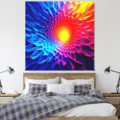 Levendige Geometrische Energie Vortex Kunst Canvas Afdruk (Insitu (Slaapkamer))
