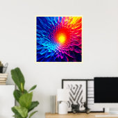 Levendige Geometrische Energie Vortex Kunst Poster (Thuiskantoor)