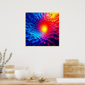 Levendige Geometrische Energie Vortex Kunst Poster (Keuken)