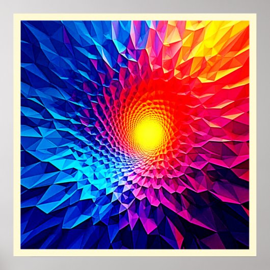 Levendige Geometrische Energie Vortex Kunst Poster (Voorkant)