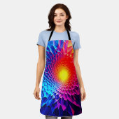 Levendige Geometrische Energie Vortex Kunst Schort (Gedragen)