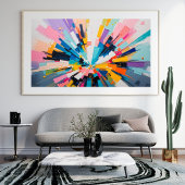 Levendige Geometrische Explosie Kleurrijke Abstrac Foto Afdruk