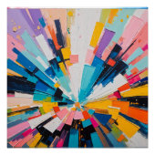 Levendige Geometrische Explosie Kleurrijke Abstrac Perfect Poster (Voorkant)