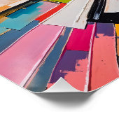 Levendige Geometrische Explosie Kleurrijke Abstrac Perfect Poster (Hoek)