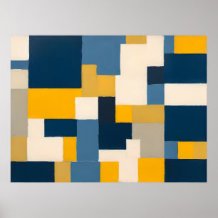 Levendige geometrische fusie - gedurfde Abstracte Poster