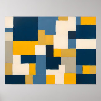 Levendige geometrische fusie - gedurfde Abstracte  Poster