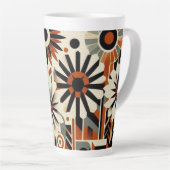 Levendige geometrische Garden Latte-Mok Latte Mok (Rechterhoek)