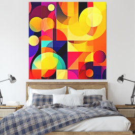 Levendige geometrische harmonie canvas afdruk