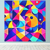Levendige geometrische harmonie canvas afdruk (Insitu (Houten vloer))