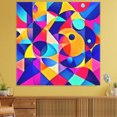 Levendige geometrische harmonie canvas afdruk (Insitu (Woonkamer))