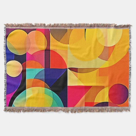 Levendige geometrische harmonie deken (Voorkant)