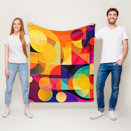 Levendige geometrische harmonie fleece deken