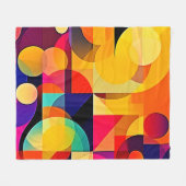 Levendige geometrische harmonie fleece deken (Voorkant (Horizontaal))