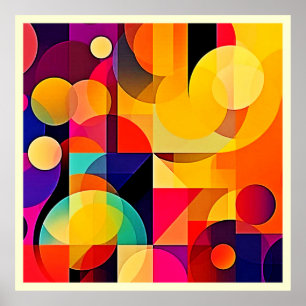 Levendige geometrische harmonie poster