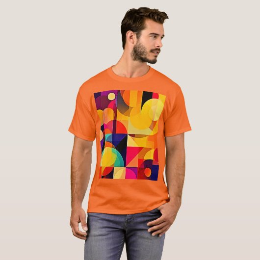 Levendige geometrische harmonie t-shirt (Voorkant volledig)