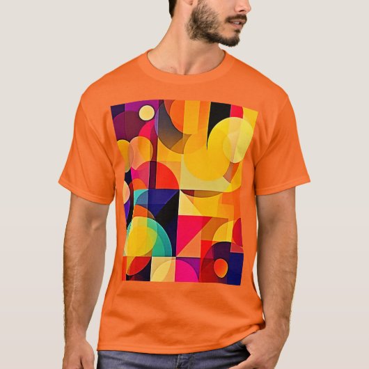 Levendige geometrische harmonie t-shirt (Voorkant)