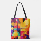 Levendige geometrische harmonie tote bag (Achterkant)