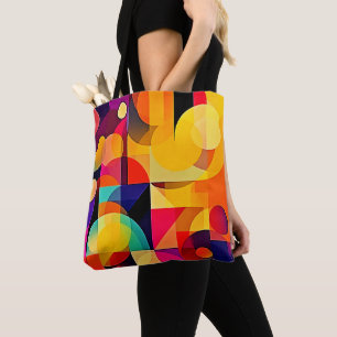 Levendige geometrische harmonie tote bag