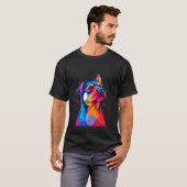 Levendige geometrische hond t-shirt (Voorkant volledig)