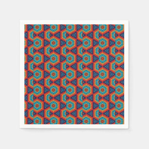 Levendige Geometrische Kaleidoscoop Servet
