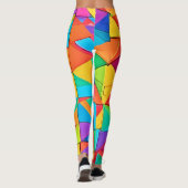 Levendige geometrische kleur blokkeert kunst leggings (Achterkant)