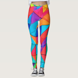 Levendige geometrische kleur blokkeert kunst leggings