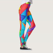Levendige geometrische kleur blokkeert kunst leggings (Rechts)