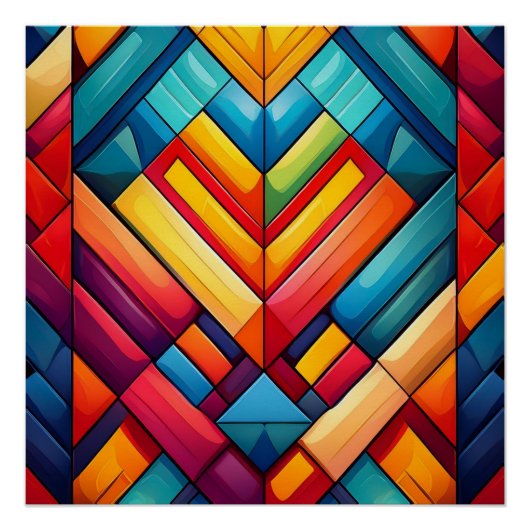 Levendige geometrische kunst - Modern abstract ont Perfect Poster (Voorkant)