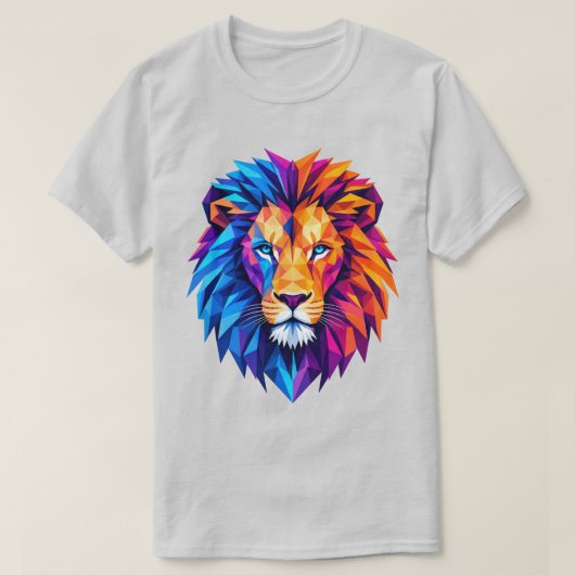 Levendige geometrische leeuwenkunst T-shirt (Design voorkant)