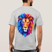 Levendige geometrische leeuwenkunst T-shirt (Achterkant)