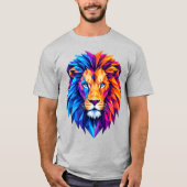 Levendige geometrische leeuwenkunst T-shirt (Voorkant)