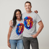 Levendige geometrische leeuwenkunst T-shirt (Unisex)