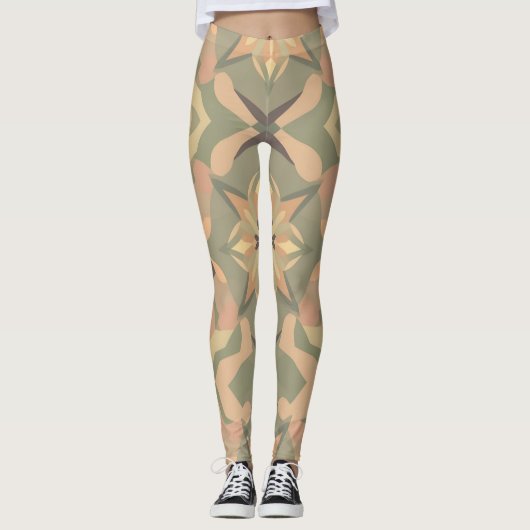 Levendige geometrische Leggings (Voorkant)