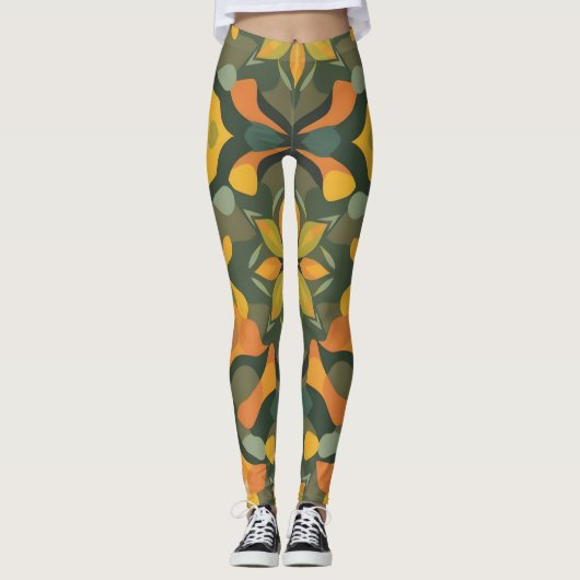 Levendige geometrische Leggings - kleurrijke organ (Voorkant)