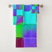 Levendige geometrische lichtgolven bad handdoek (Insitu)