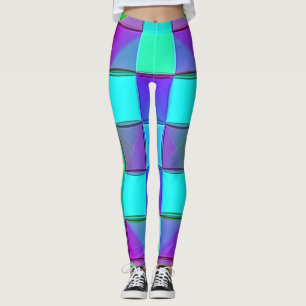 Levendige geometrische lichtgolven leggings