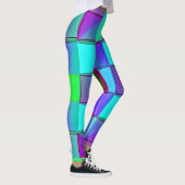 Levendige geometrische lichtgolven leggings (Rechts)