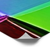 Levendige geometrische lichtgolven poster (Hoek)