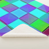 Levendige geometrische lichtgolven sherpa deken (3/4)