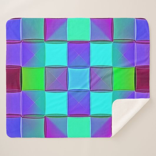 Levendige geometrische lichtgolven sherpa deken (Voorkant (horizontaal))