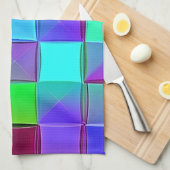 Levendige geometrische lichtgolven theedoek (Quarter Fold)